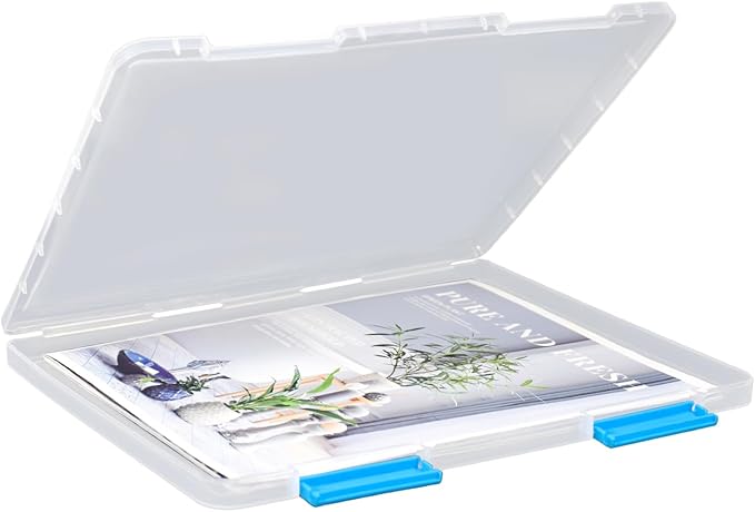 SAYEEC Portable Project Case A4 Plastic Transparent File Storage Box by SAYEEC