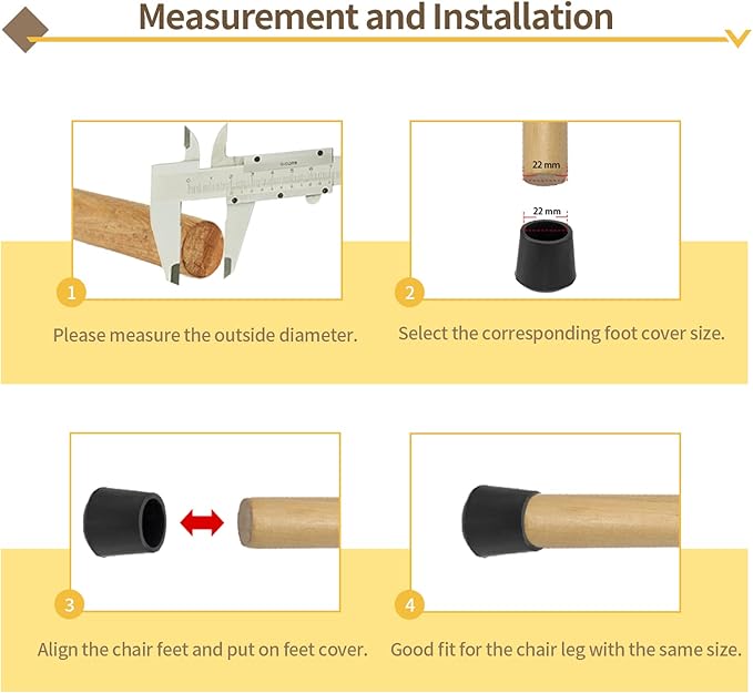 Flyshop 5/8", 16 mm, Patio Round Chair Leg Caps, Furniture Table Feet Covers - Image 5