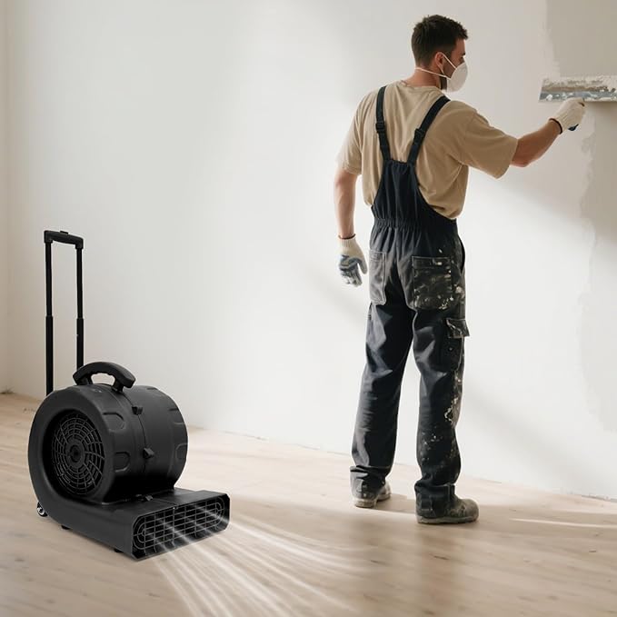 3-Speed Air Mover 750W Floor Drying Dryer Portable Carpet Drying Blower Fan-110V by Unknown