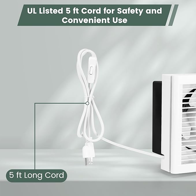 6" Shutter Exhaust Fan, 258CFM Window or Wall Mount Ventilation Fan - Image 4