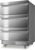 24 Inch Upgraded Three-Drawer Beverage Fridge, Weather Proof Outdoor Stainless by Velieta-SpecialistinFridge