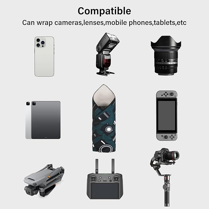 Camera Wrap, Anti-Scratch Lens Protective Wrap pouche, Magic Self-Adhesive Cloth - Image 6