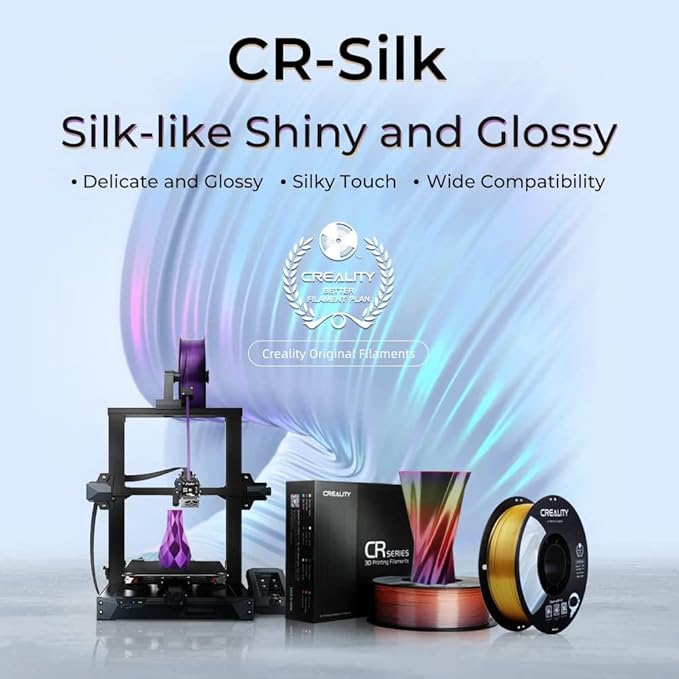 Creality PLA Silk Filament 1.75mm, 3D Printer Filament, Smooth Silk Texture - Image 2