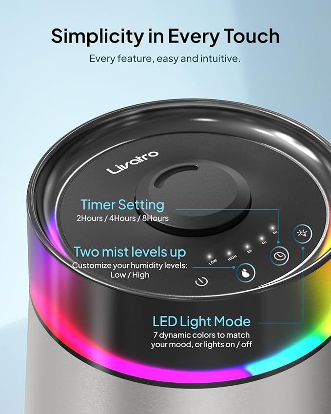 7L Ultrasonic Stainless Steel Cool Mist Humidifier - Image 6