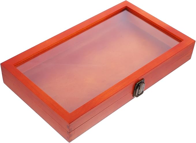 DOITOOL Vintage Style Rectangular Wooden Box Pin Display Case by DOITOOL