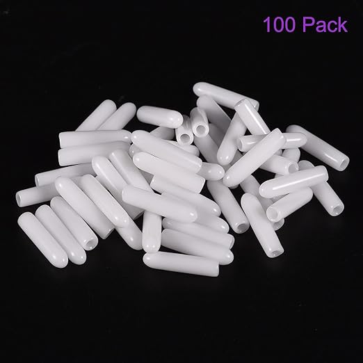 DMiotech 100 Pack 2mm ID White Screw Thread Protectors Rubber End Caps Bolt - Image 6