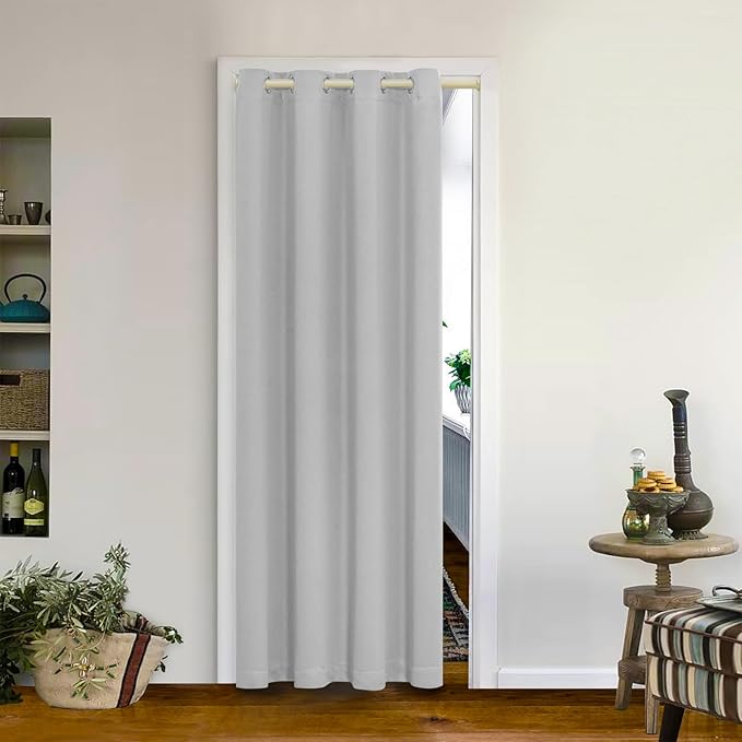 MYSKY HOME White Door Curtains Blackout Curtains by MYSKYHOME