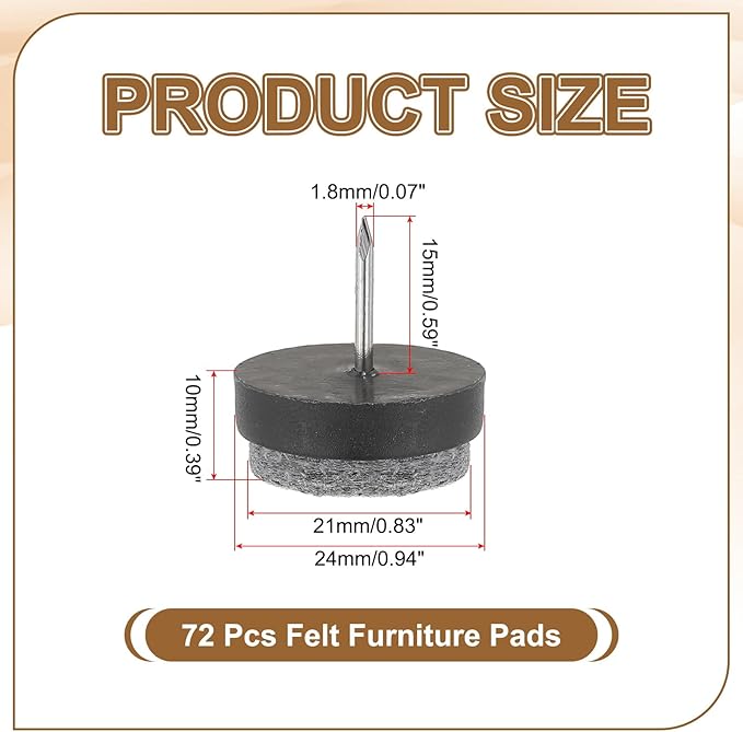 PATIKIL 24 mm Nail-on Felt Pads - Image 2