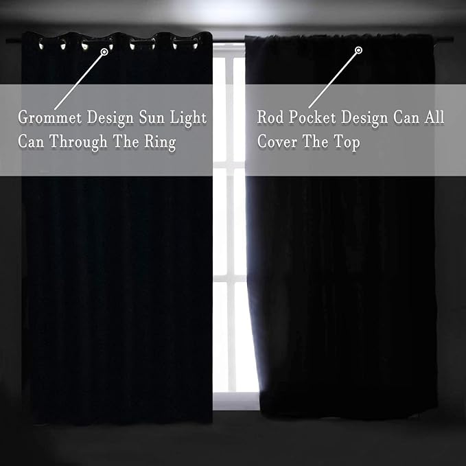 DONREN Cobalt Blue Blackout Draperies Curtains - Image 6