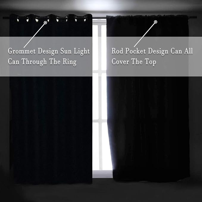 DONREN Patio Door Curtains 96 inch Length, Rod Pocket Top Thermal Insulated - Image 7