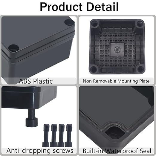 Junction Box, IP67 Waterproof ABS Black Project Box - Image 3