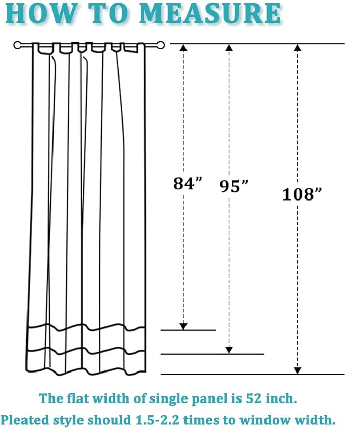 RYB HOME Outdoor Curtains for Patio Waterproof Tab Top Block Sunlight Thermal - Image 7