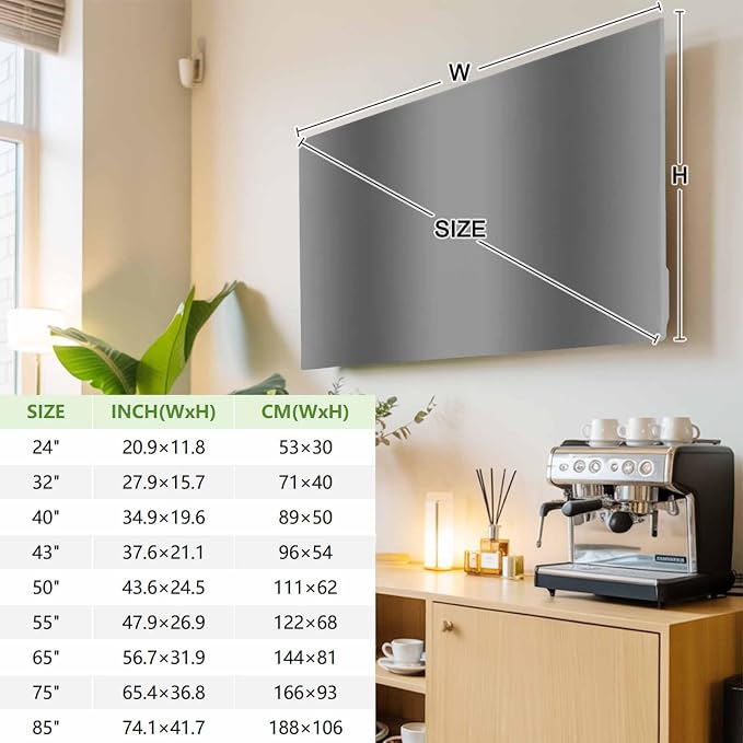 Minimalist Gray Gradient Art Indoor TV Cover, Elastic TV Screen Protector - Image 4
