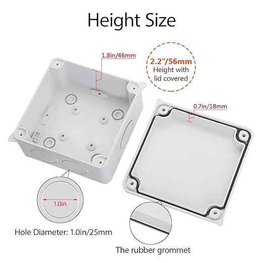 LeMotech Junction Box, Electrical Box IP65 Water Resistant Dustproof ABS - Image 6