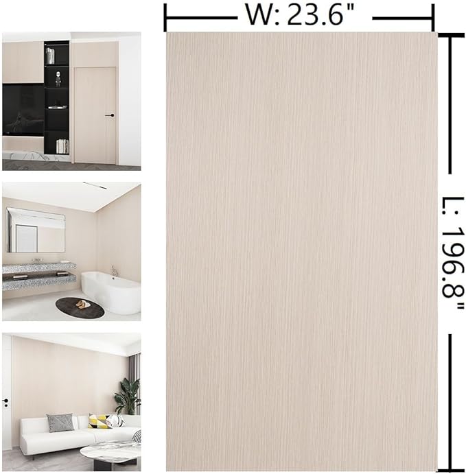 Beige Light Wood Contact Paper Peel and Stick Wallpaper Wood Vinyl Wrap - Image 7