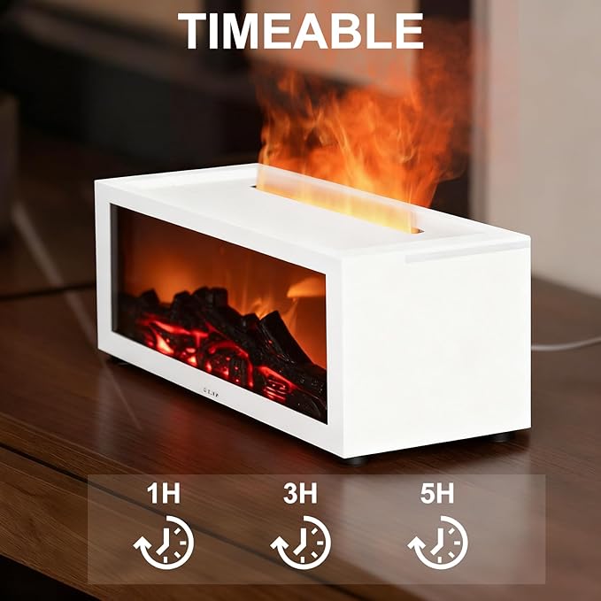 Fireplace Aroma Essential Oil Diffuser, 150ml Ultrasonic Humidifier, Scent - Image 7