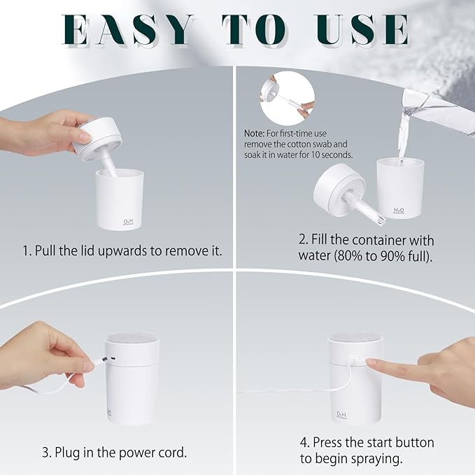 Portable Mist Humidifier Auto Shut-Off USB Powered 220ml Small Desktop - Image 6