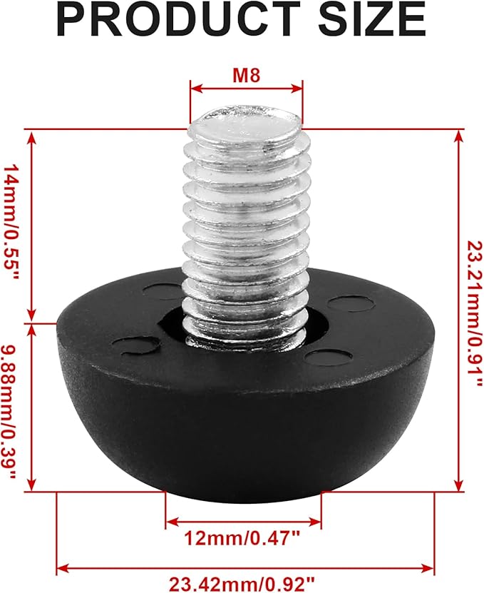 Litoexpe M8 Adjustable Furniture Leg Levelers, Outdoor Patio Furniture Legs - Image 2