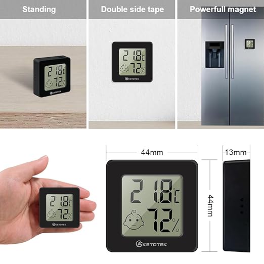 KETOTEK 5 Pack Digital Hygrometer Indoor Thermometer Mini Temperature and - Image 6