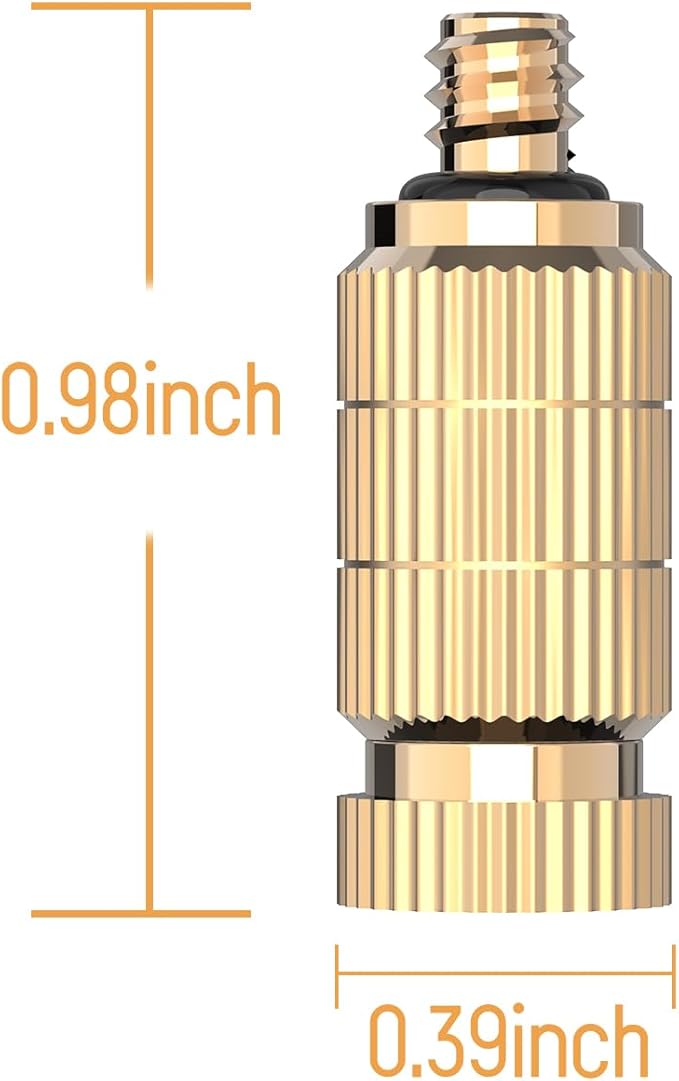 Brass Anti-drip Fogging Spray Head Outdoor Cooling System, 0.012" Orifice 10/24 - Image 2