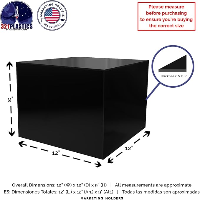 Marketing Holders 6 Pack Acrylic Display Riser Box Versatile 5 Sided Pedestal - Image 6
