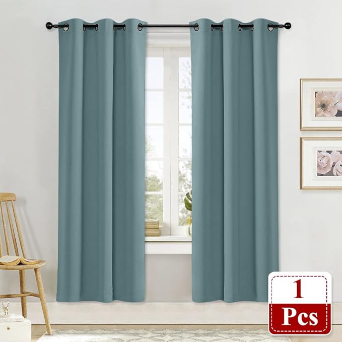 NICETOWN Greyish Blue Blackout Window Curtain - Image 2