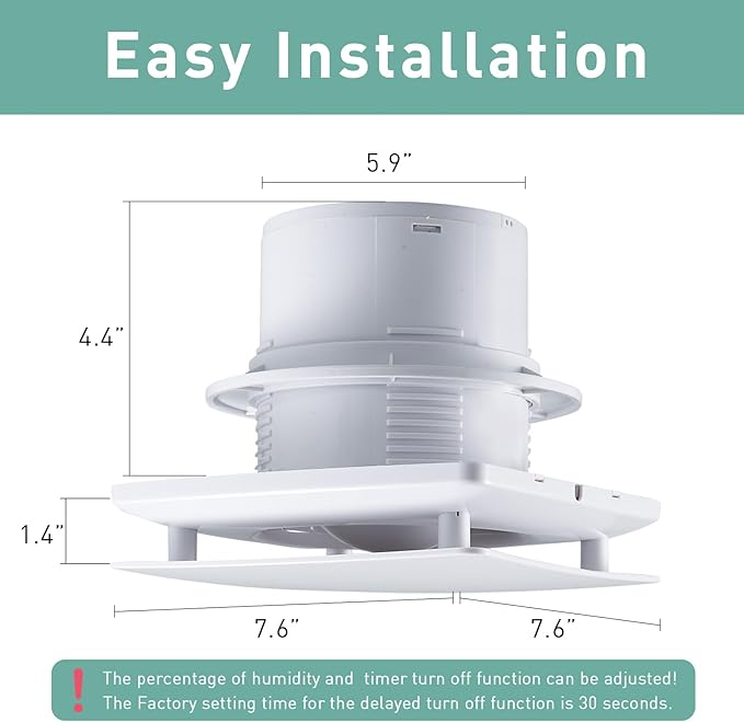 5.9 Inch Bathroom Exhaust Fan - Image 2