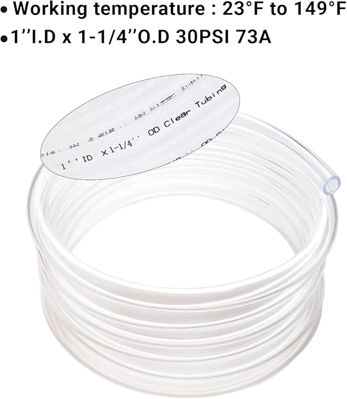 1’’ ID × 1-1/4’’ OD - 10 ft Clear Plastic Vinyl Tubing - Image 5