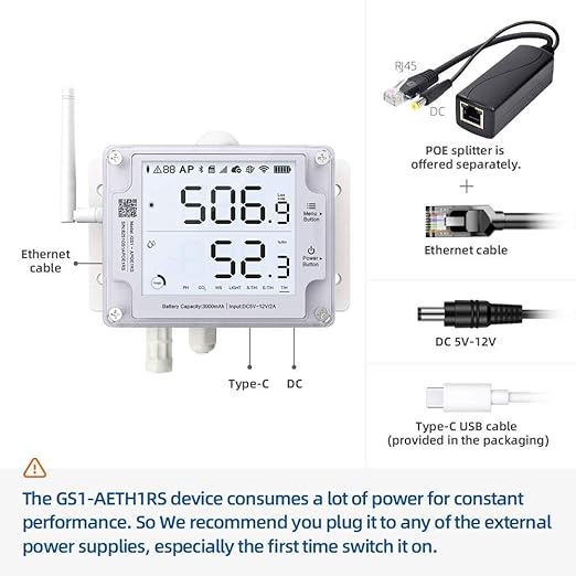 UbiBot GS1-AETH1RS Ethernet & WiFi Temp/Humidity/Illumination Sensor, Data - Image 8