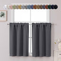 Chyhomenyc Charcoal Grey Short Blackout Curtains 36 Inch Length, Small Kitchen by Chyhomenyc