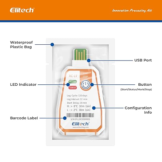 Elitech 10Pack USB PDF Data Logger Recorder Single-use Disposable, Temperature - Image 6