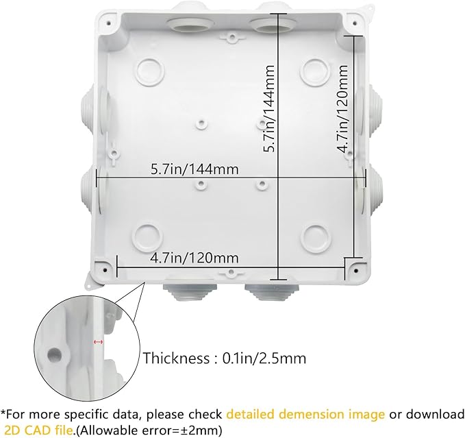 LeMotech ABS Plastic Dustproof Waterproof IP65 Junction Box Universal - Image 3