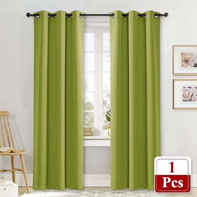 NICETOWN Green Curtain for Bedroom 84 inches Window Treatment Thermal Insulated - Image 3
