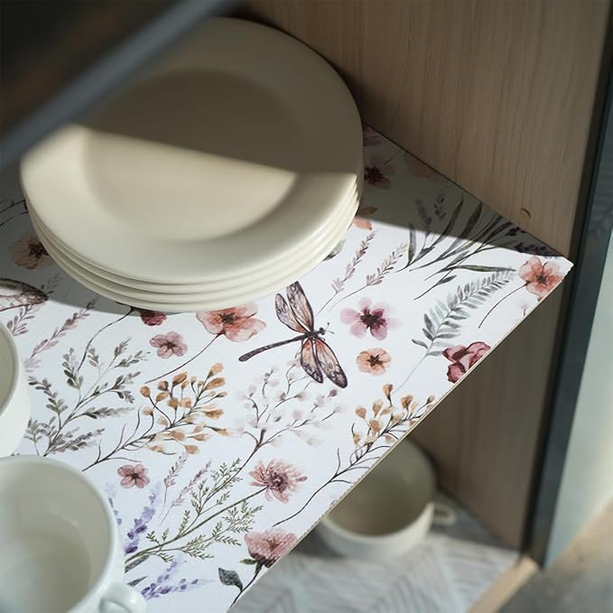 Floral Shelf and Drawer Liner for Kitchen Cabinets, 12IN x 20FT Non-Adhesive - Image 3