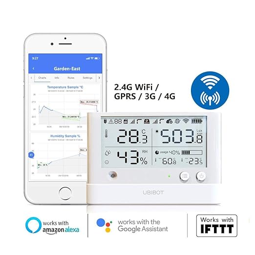 UbiBot Wireless Remote Smart Temperature Humidity Ambient Light Sensor WiFi - Image 2