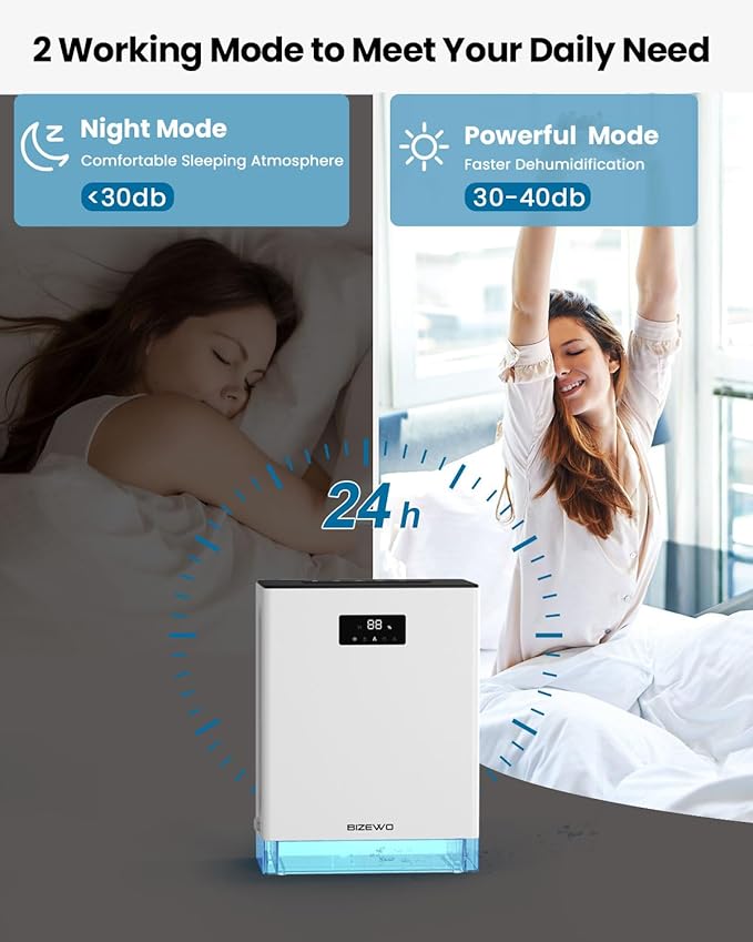 BIZEWO Dehumidifier for Home, Queit Dehumidifiers for Bathroom, RV - Image 4