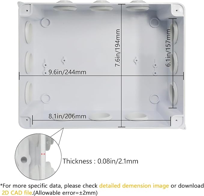 LeMotech Junction Box, ABS Plastic IP65 Waterproof and Dustproof, Universal - Image 3