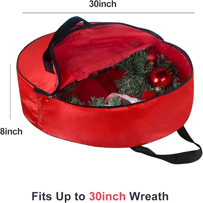 Christmas Wreath Storage Bag 30inch -Large Christmas Wreath Storage - Image 2