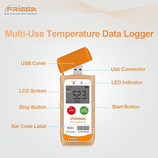 Frigga M2H 10 Pack Reusable Temperature Humidity Data Logger USB Digital - Image 8
