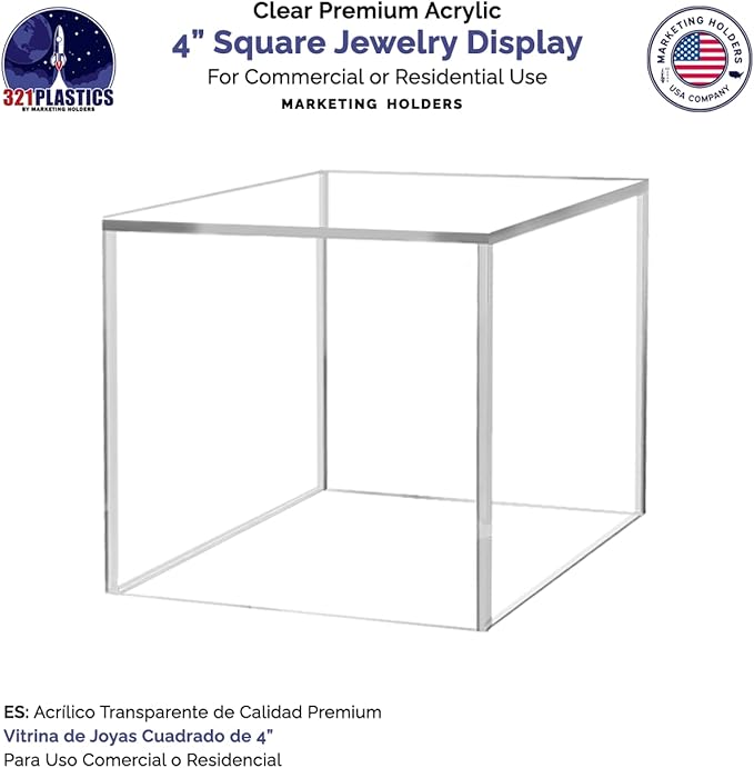 2 Pack Baseball Display Box Clear Acrylic Cube 4" Square Memorabilia Showcase - Image 6