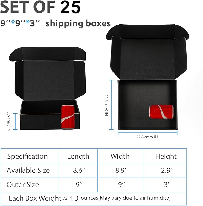 Small Shipping Boxes 9x9x3 Inch - Image 2