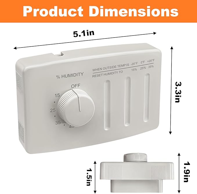 4655 Manual Whole House Humidifiers/Wall Mounted Humidifier Control Humidistat - Image 2