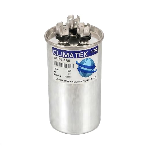 ClimaTek 50 + 5 MFD 370/440 Volt Dual Run Round Capacitor CAP99-5054R | 50/5 VAC by ClimaTek