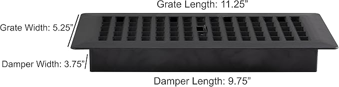 Decor Grates PL410ZIP-BLK-10 Louvered Plastic Floor Register, 4 x 10 Inches - Image 4