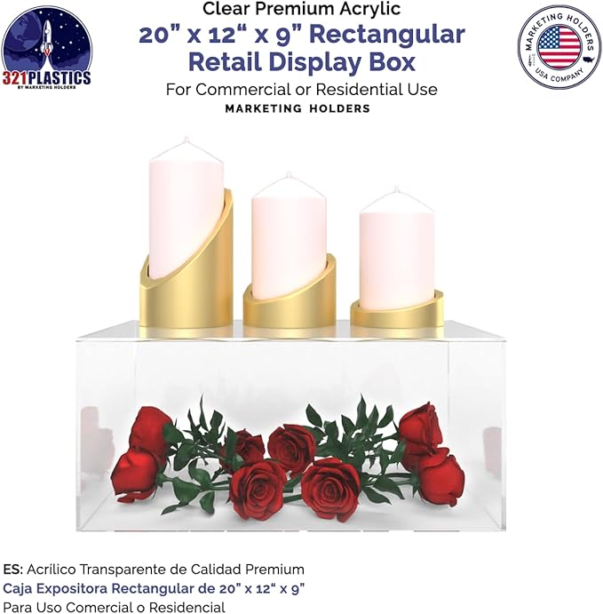20" x 12" x 9" Clear Acrylic Display Box - Image 4