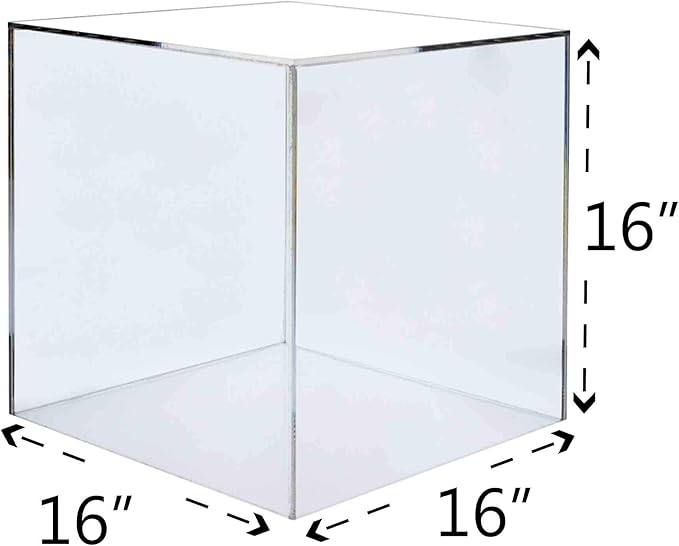16 Inch Clear Acrylic Display Box No Lid Versatile Square One Piece Plexiglass - Image 4