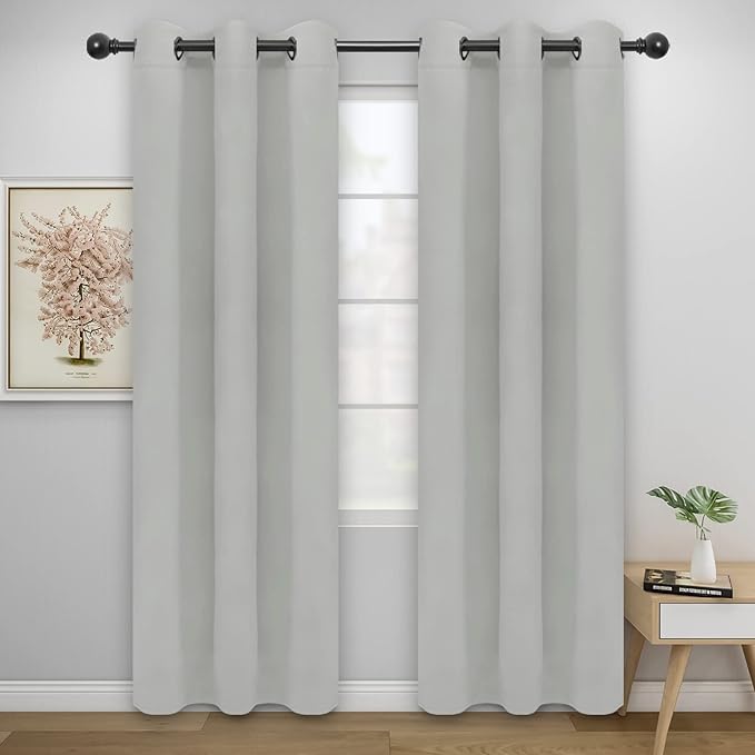 Easy-Going Blackout Curtains for Bedroom, Solid Thermal Insulated Grommet and by Easy-Going