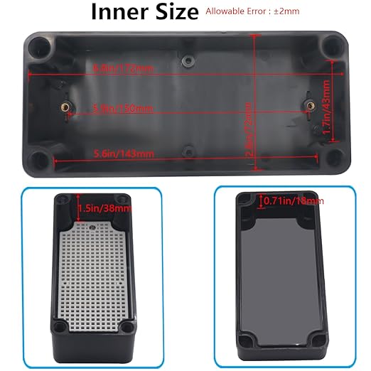 Junction Box, IP67 Waterproof ABS Black Project Box - Image 4