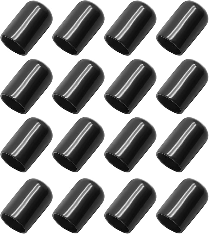 12 Pcs Round Rubber End Caps 1/2" ID Vinyl Flexible Bolt Chair Foot Covers by Bonsicoky