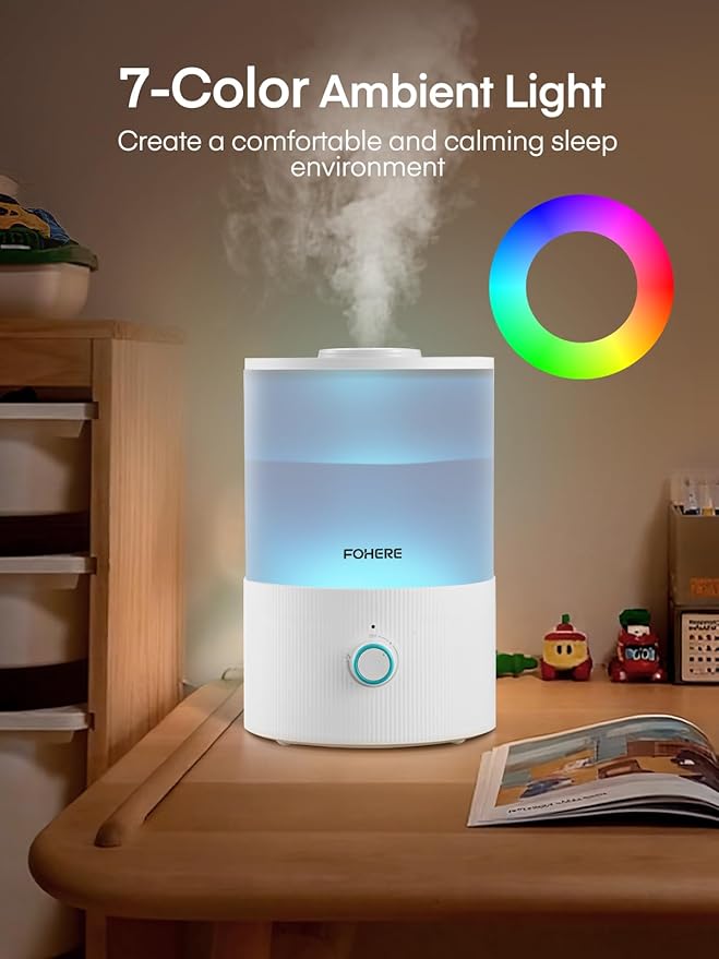 FOHERE Humidifier for Bedroom Baby, 3.2L Top Fill Cool Mist Humidifiers for - Image 6